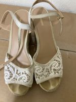 Keilabsatz Sandalen Graceland Grösse 39 Spitze Weiss