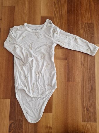 Baby Body Langarm weiss mit Muster Grösse 74 guter Zustand