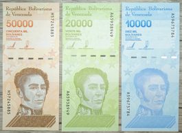 Venezuela 10000,20000,50000 Bolivares UNC _5