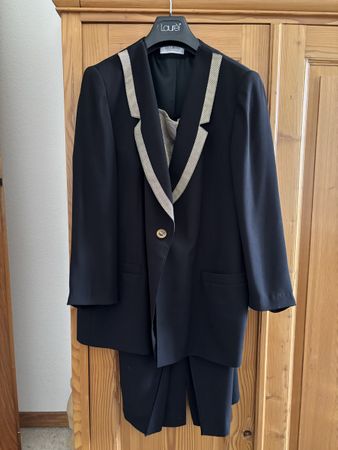 Delmod Blazer & Jupe Set, Schwarz, Gr. 42, Top Zustand!