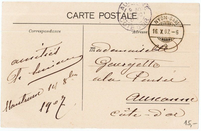 Cartoline postali: E 40 FUNICULAIRE TERRITET-GLION 1907 – Usato da Fribourg venduto da philafri 1