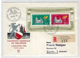1955 Brief Lausanne Block   15859