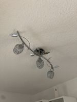 Lampe de plafond argentée à 3 spots