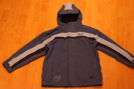 blaue Jack Wolfskin Regen Jacke 152