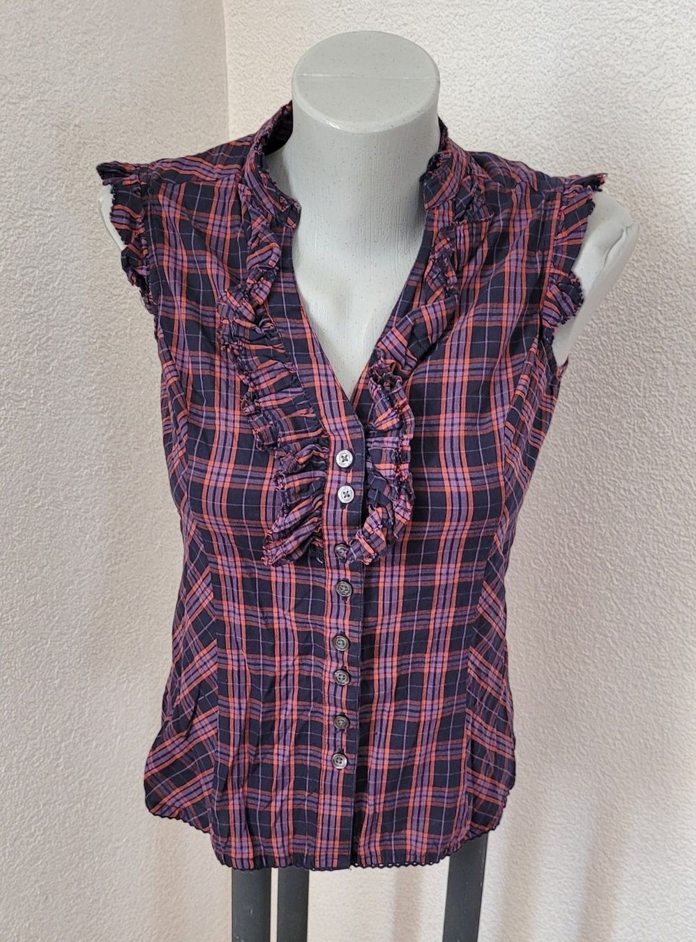 Tommy Hilfiger Blusen: Tommy Hilfiger Kurzarm Bluse Gr. XS Karo – Gebraucht aus Füllinsdorf von Sunnebliemli7 1