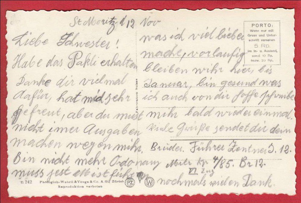 Cartoline postali: ST. MORITZ-DORF – Usato da Grüningen venduto da Kartenlaube 1