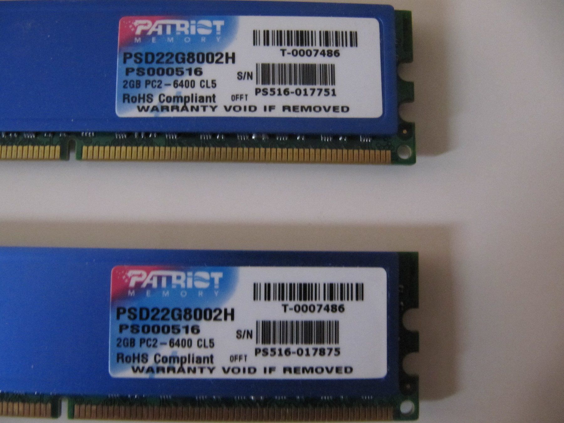 Corsair Memoria / RAM: Patriot Memory PSD22G8002H  "GB PC2 – Usato da Basel venduto da Ruben2210 2