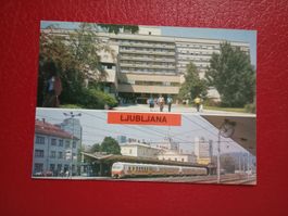AK Slowenien Ljubljana mit Bahnhof Eisenbahn