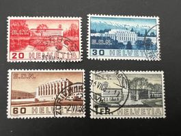 FWM Marke gest. 211-214 SdN + BIT Gebäude, 1938 (E496)