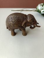 Elefant Figur Messing / Bronze – Detaillierte Gravur & Glück