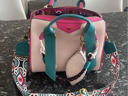 Psychoholic Ego Handtasche mit Muster, neuwertig
