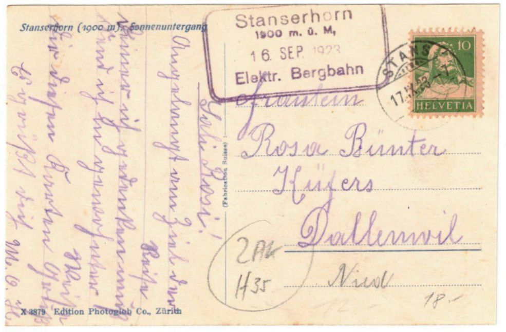 Ansichtskarten: Stanserhorn - Standseilbahn – Gebraucht aus Binningen von Mountainrider 1