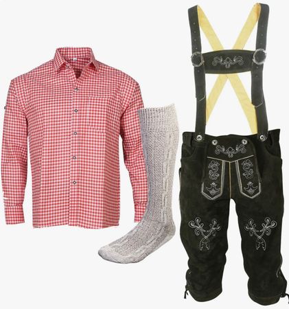 +Oktoberfest  100% echt Leder  Lederhose Trachtenset, twint