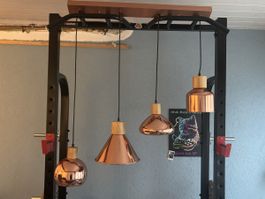 Kupfer Lampe, Esstischlampe, Vintage