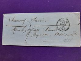 alter Briefumschlag 1858 TORINO - Chamonix-Savoie
