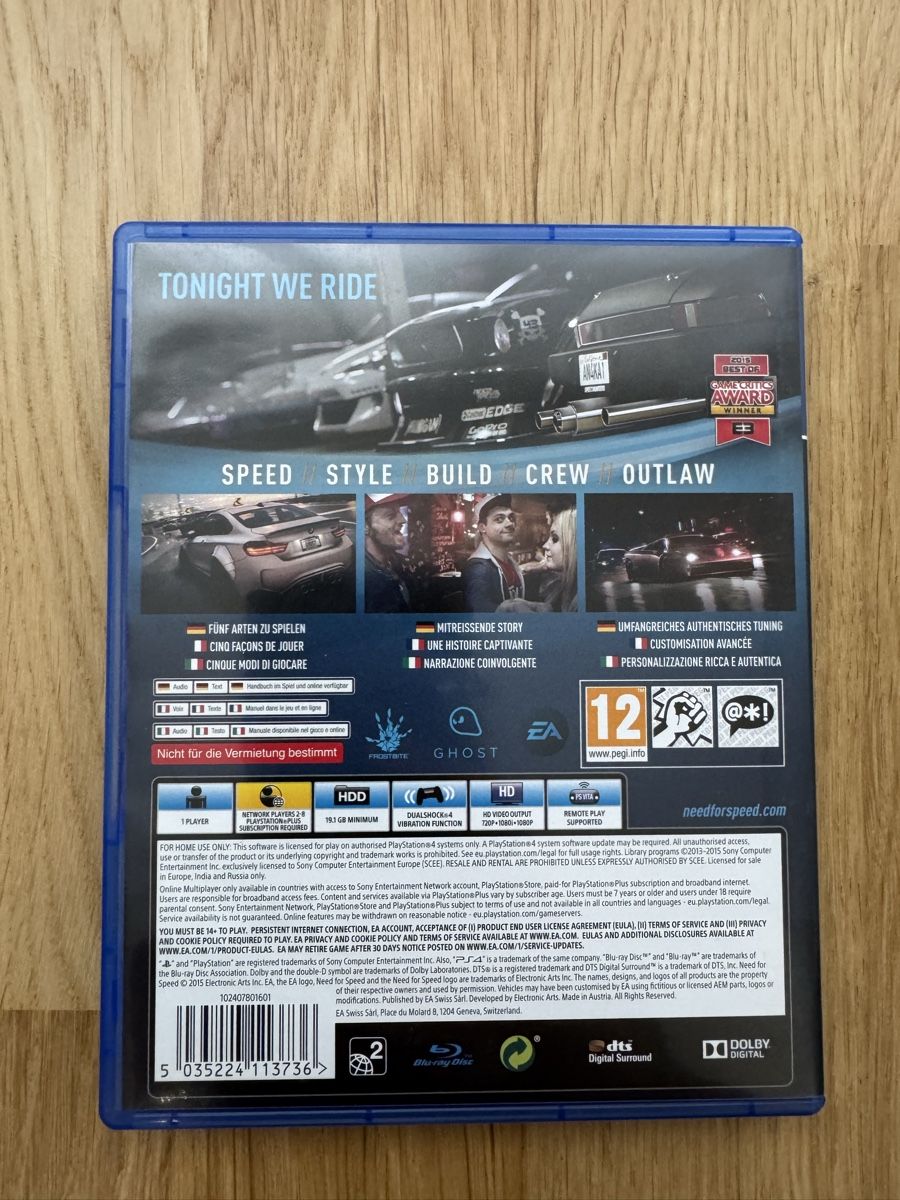 Sony Giochi: Need for Speed PS4 – Usato da Ennetbaden venduto da ste_w9z6 1