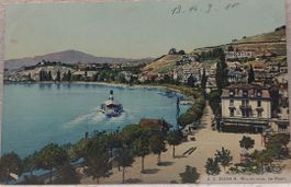 MONTREUX - le Port - Bateau à vapeur/Dampfschiff - 1911