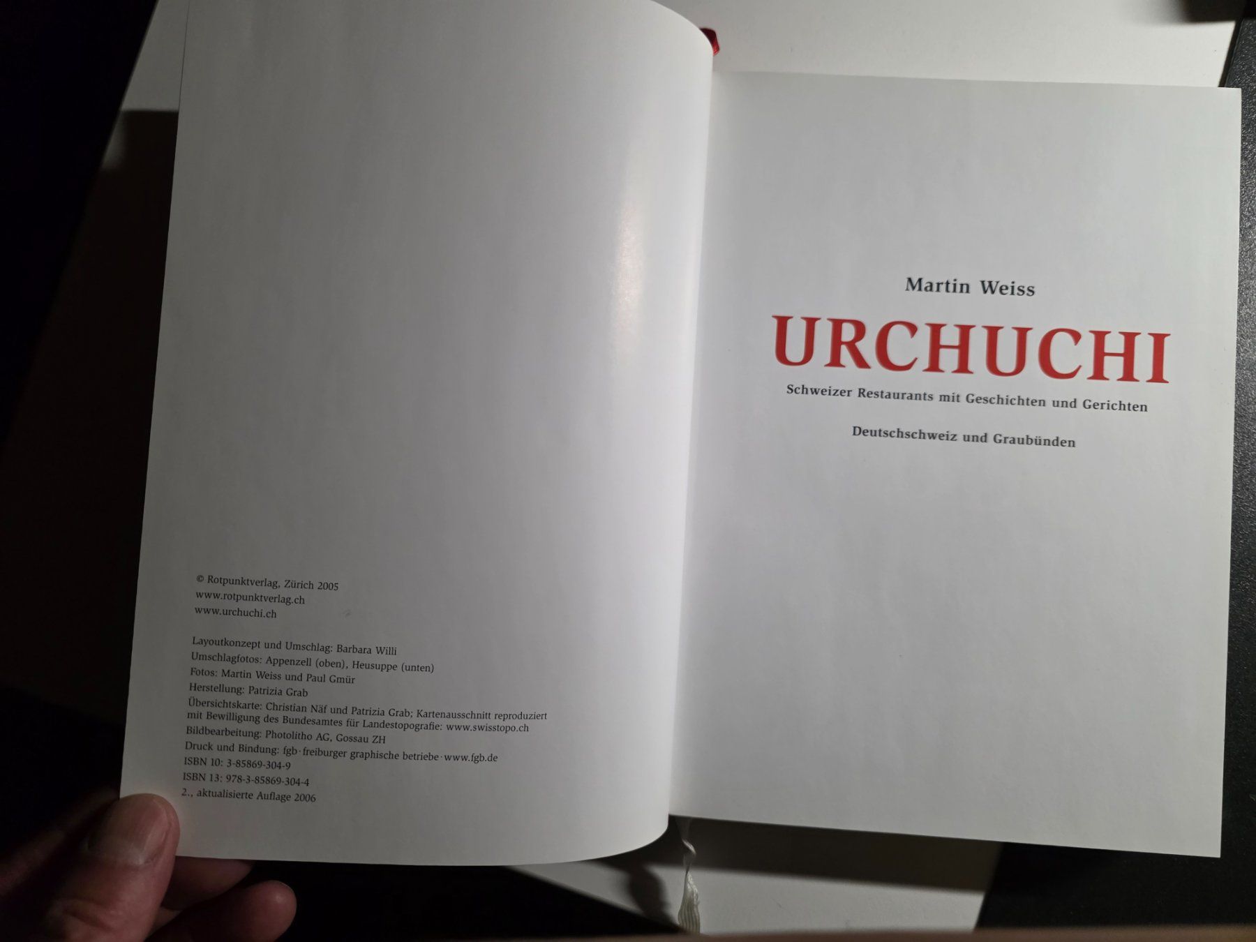 Libri: URCHUCHI - Martin Weiss - CH Restaurants Geschichte Gerichte – Nuovo (secondo la descrizione) da Walterswil BE venduto da Lonitti 5