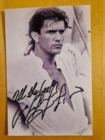 Mel Gibson, Original Autogramm auf Foto s/w