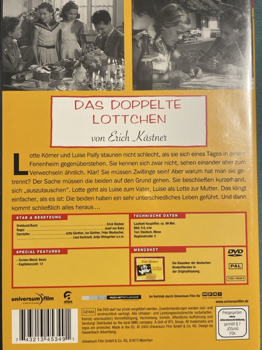 Tous les DVDs: Das doppelte Lottchen (1950) – D'occasion à Waldenburg par Mimily33 1