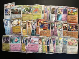 +100 cartes Pokémon brillantes/reverse uniquement FR 