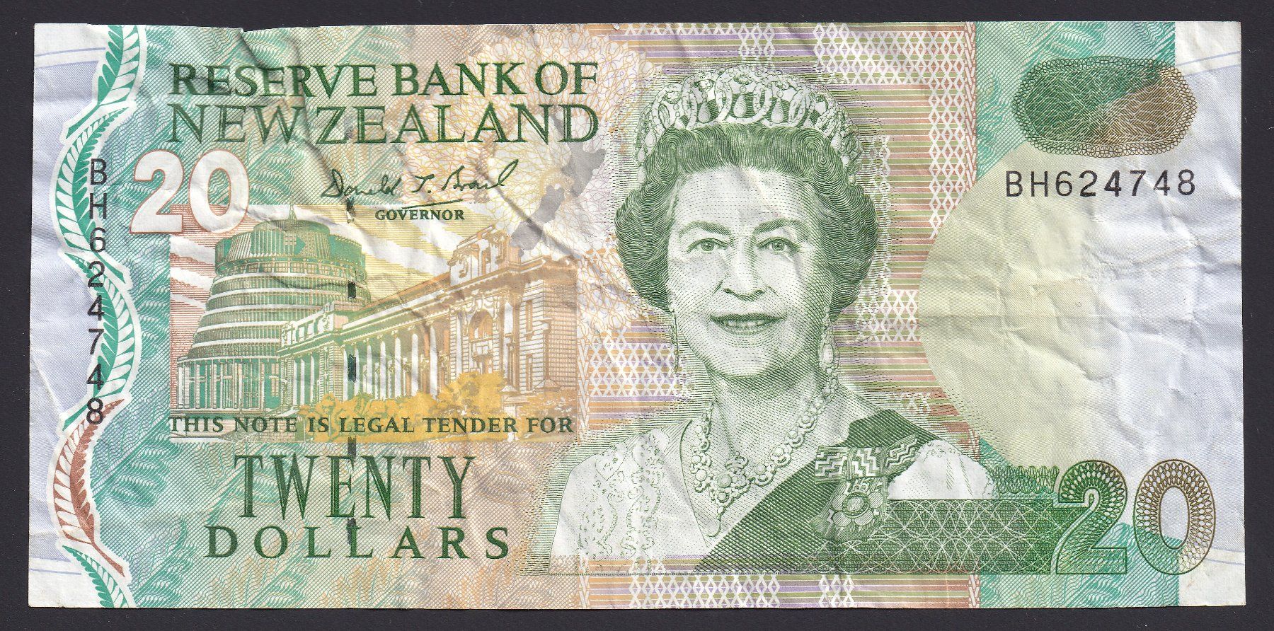 Banconote: Neuseeland 20 Dollars 1992 – Usato da Brugg AG venduto da banknoten_muesli