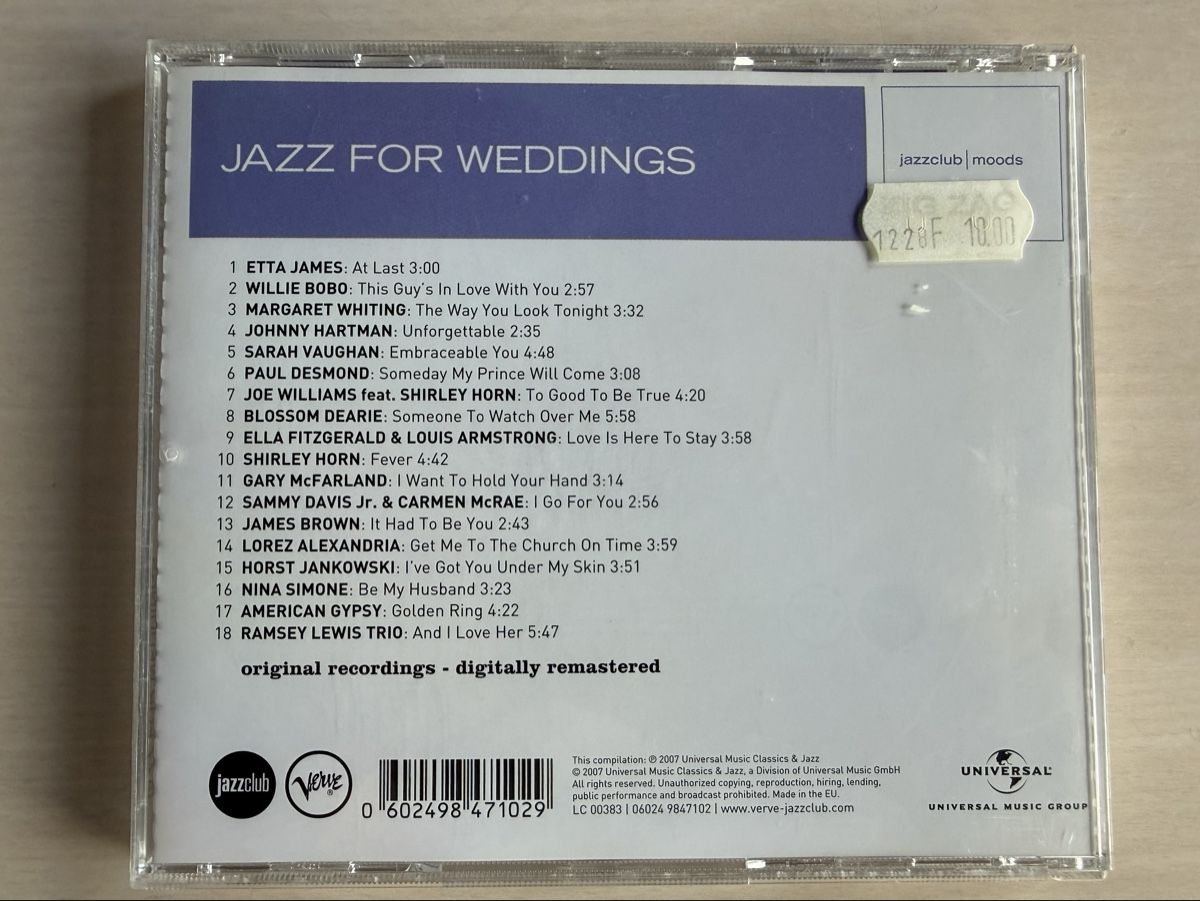 CDs: CD Jazz for Weddings mit div. Kuenschtlern  – D'occasion à Oberried Brienz par Chyara 1