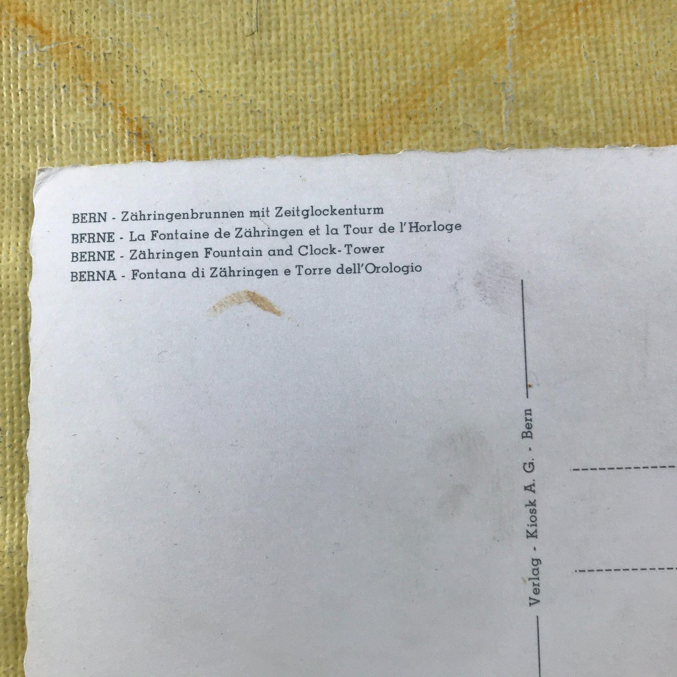 Cartoline postali: ANSICHTSKARTE BERN ZÄHRINGENBRUNNEN – Usato da Ostermundigen venduto da wini63 2