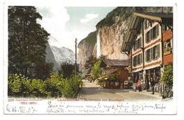 Lauterbrunnen (BE) Dorfstrasse - Kiosk - Staubbach - 1907