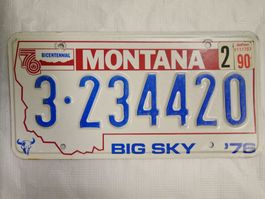 Montana Nummernschild 1976 Bicentennial & 1990 Selten!