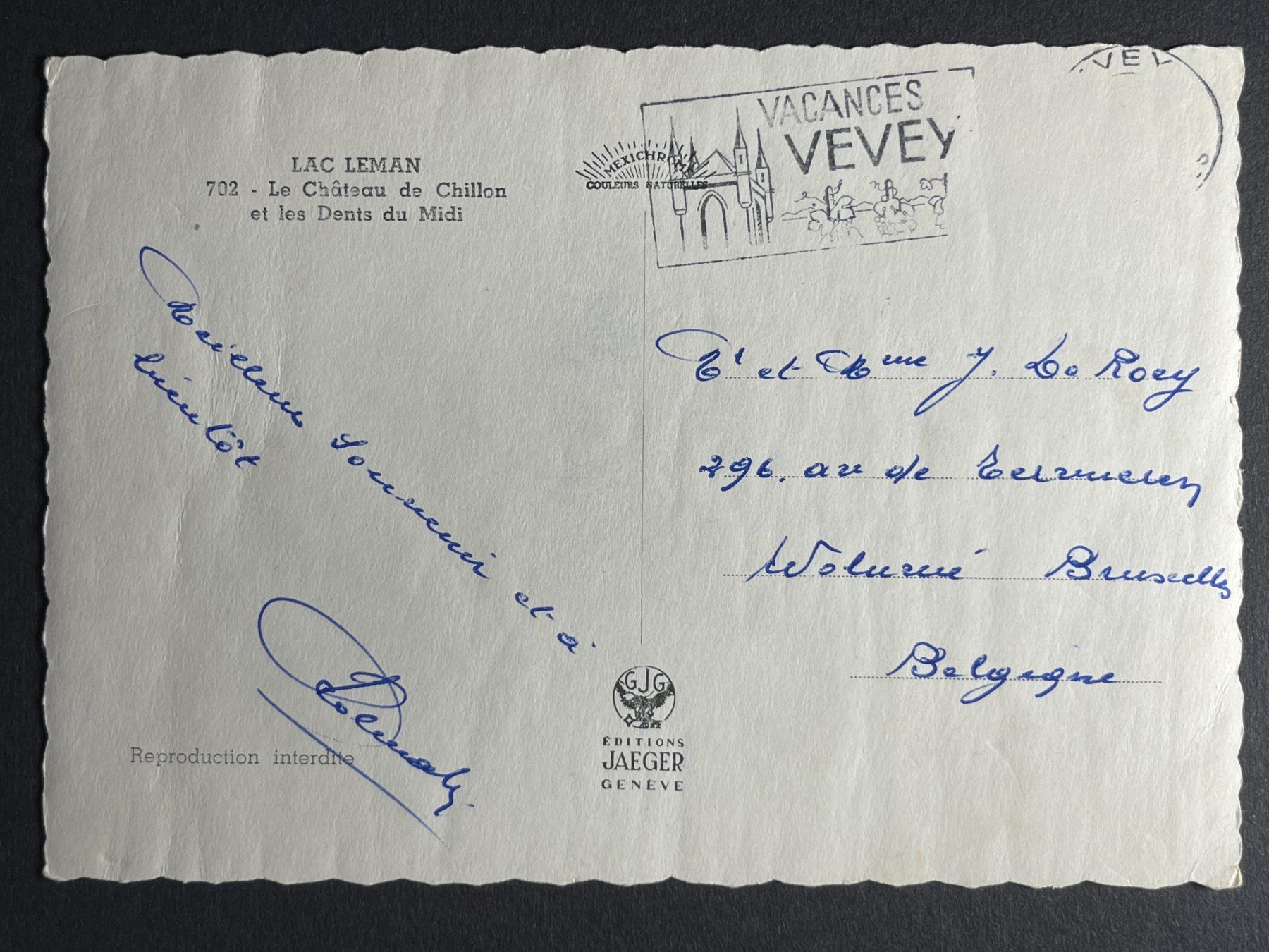 Ansichtskarten: Lac Leman - Le Château de Chillon – Gebraucht aus Steg VS von _vinci_ 1