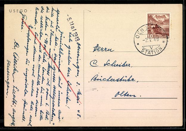 Cartoline postali: AK Olten, Union Schweiz. Einkaufs-Gesellschaft – Usato da Berlin venduto da bartko-reher 1