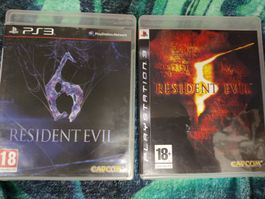 Jeux Resident Evil 5 et 6 pour PS3 en bon état