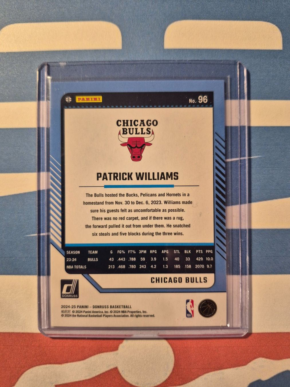Panini Carte collezionabili: NBA Patrick Williams Chicago Bulls 02/10 – Usato da Treiten venduto da Sauber73 1