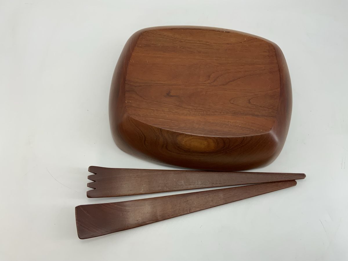 Schalen: Vintage Holzschale mit Salatbesteck – Gebraucht aus Erlach von silvia3235 2