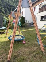 Stabile Holz-Nestschaukel / Gartenschaukel