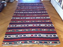Kelim Teppich Kaukasus Flachgewebe antik 306x160 Naturfarben