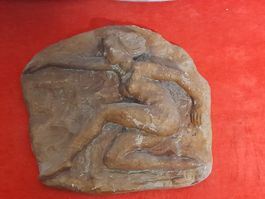 Ton terracotta  Frau Akt 25 cm Relief rar