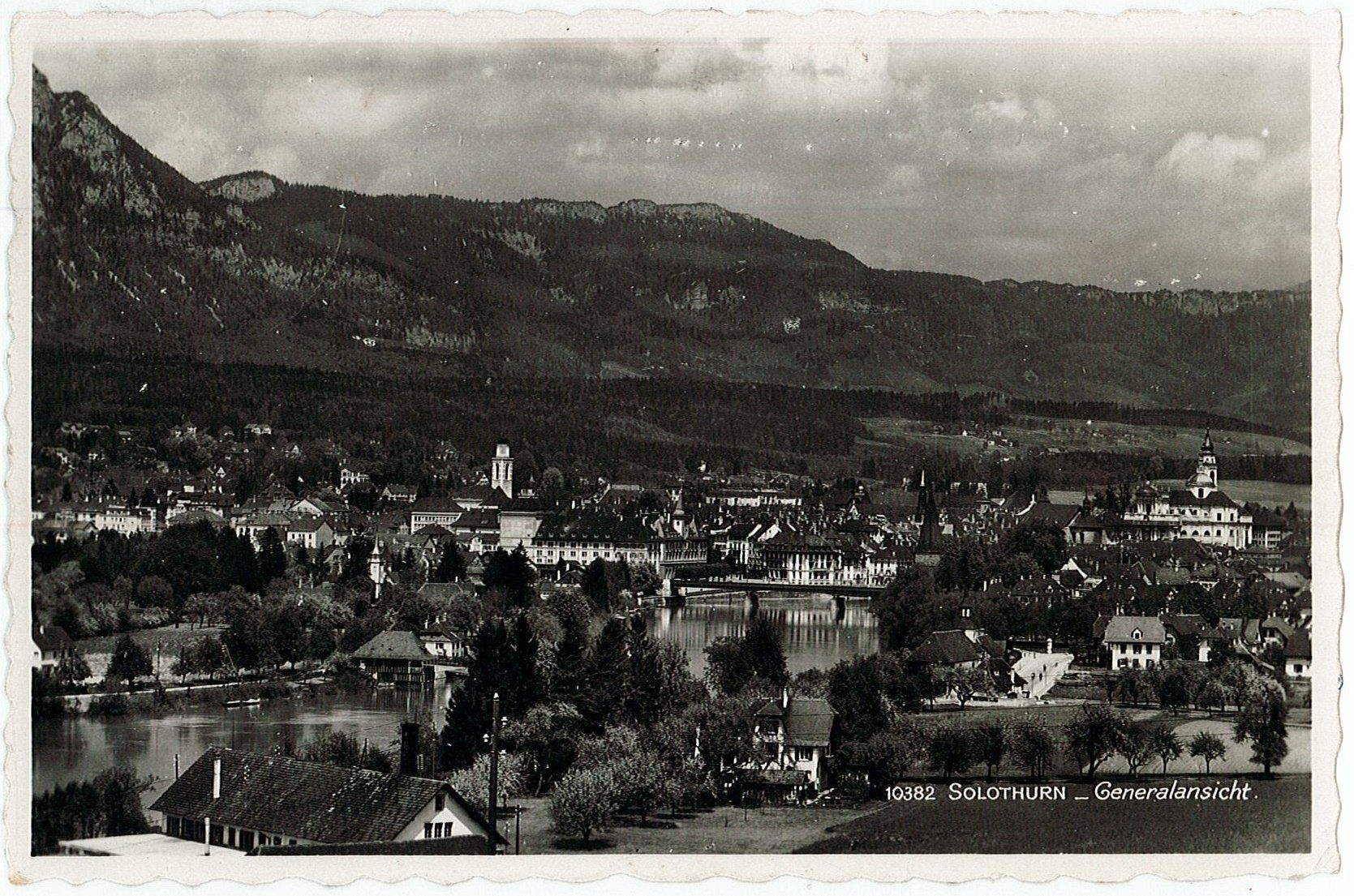 Cartoline postali: SO 100 SOLOTHURN Generalansicht 1947 – Usato da Fribourg venduto da philafri