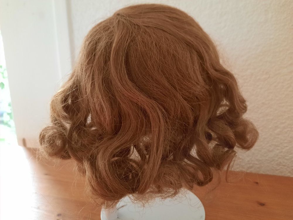 PERRUQUE 100% cheveux naturels T9 (32cm) pour POUPÉE ANCIENNE