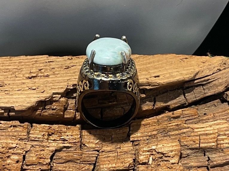 Ringe: Design Ring in Sterlingsilber mit grossem Larimar, Gr. 55.5 – Gebraucht aus Luzern von S.Kern01 4