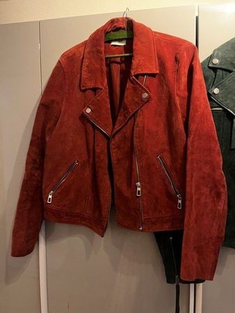 Wildlederjacke Damen Rot Grösse L