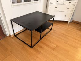 Couchtisch Metall schwarz mit Ablage gebraucht