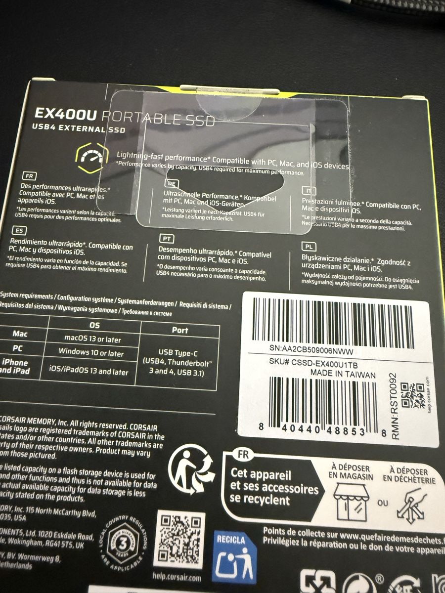 Corsair Dischi rigidi: Corsair EX400U SSD 1TB – Nuovo e nell'imballaggio originale da Grenchen venduto da Jeyden19957 1