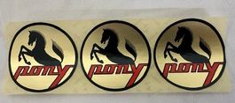 3 AUFKLEBER PONY WAPPEN - TANK SACHS NEU