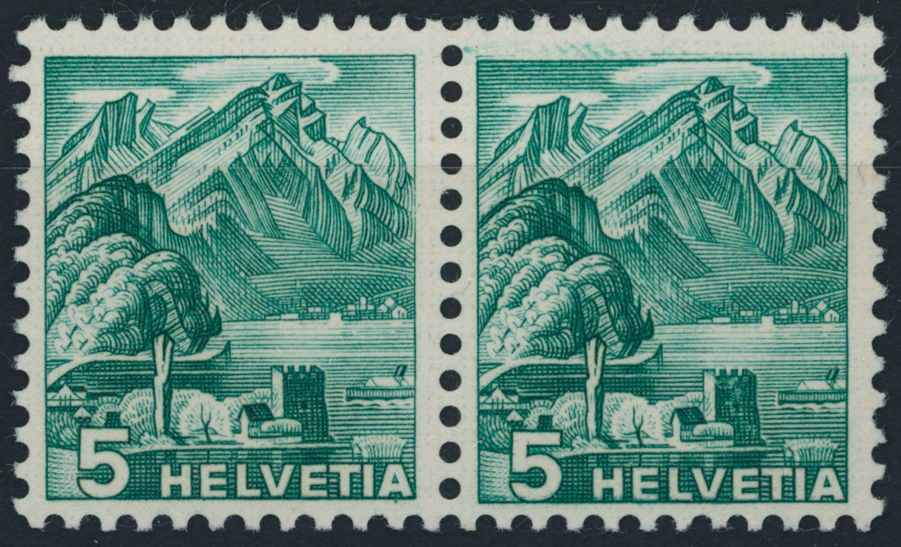 Alle Briefmarken: 1936 - Landschaftsbilder - Abart - postfrisch ** – Neu (gemäss Beschreibung) aus Schindellegi von leecollect