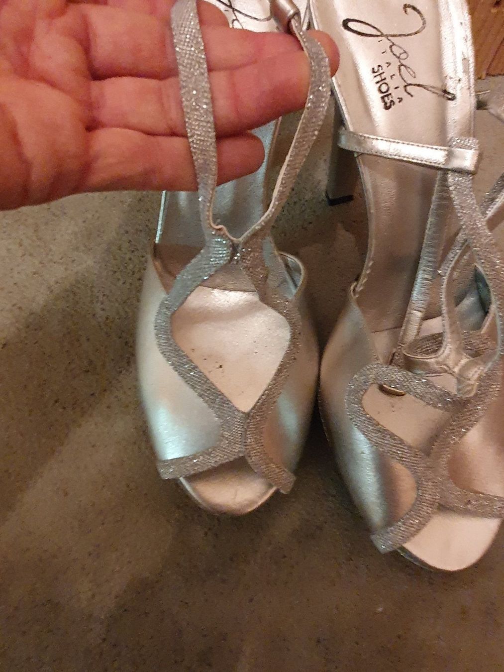 Damenschuhe: Sandaletten Platteau Gr. 40 Silber – Gebraucht aus Davos-Dorf von Bpelikan 2