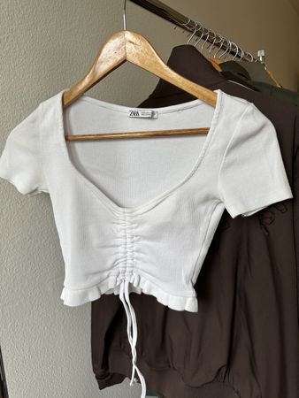 Zara Crop Top, weiss, Grösse S - Sommer Must-Have!