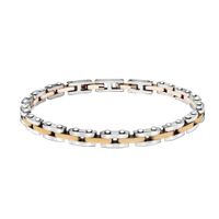 SALE Herrenarmband aus Edelstahl, Silber Bicolor Demomodell