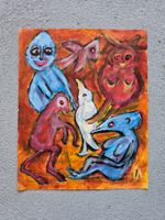 Peter Ammon, Basel, Acryl auf Papier, monogrammiert